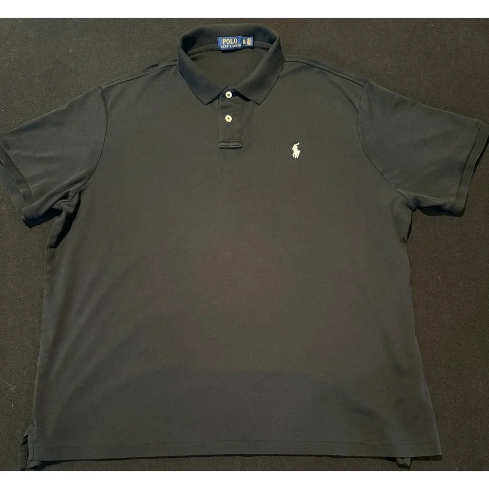 Polo Ralph Lauren Short Sleeve Black Polo Shirt Mens XL